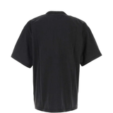 Black t-shirt, back view showing relaxed fit