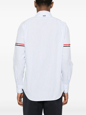 THOM BROWNE - Men Straight Fit BD PC L/S  W/GG Armband Stripe Madras Shirt