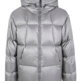 Grey parka, front view