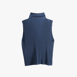 Blue top, front view