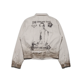 White jacket, back view