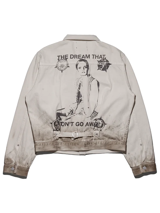 White jacket, back view