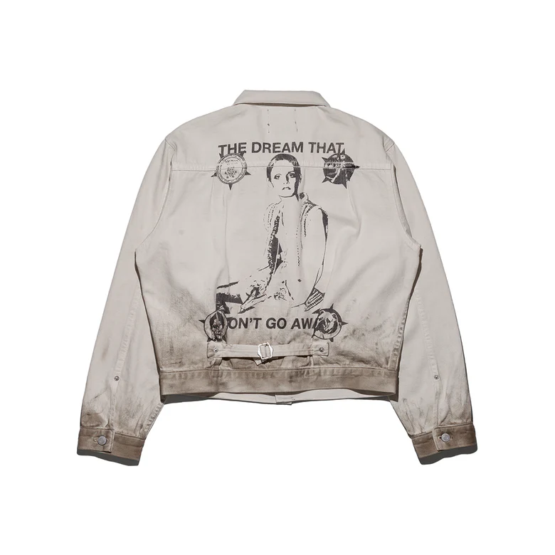 White jacket, back view