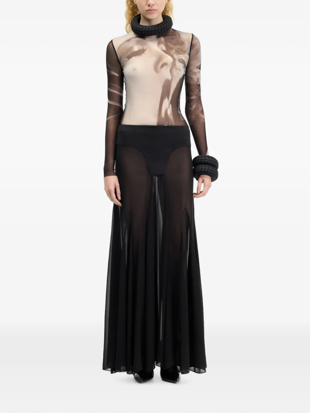 Black top, full body view
