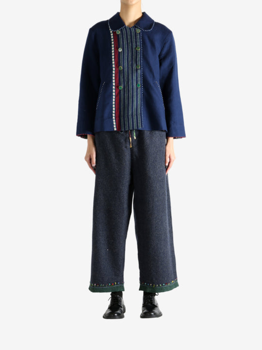 Navy jacket,full body view