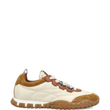 Tan shoes, side view