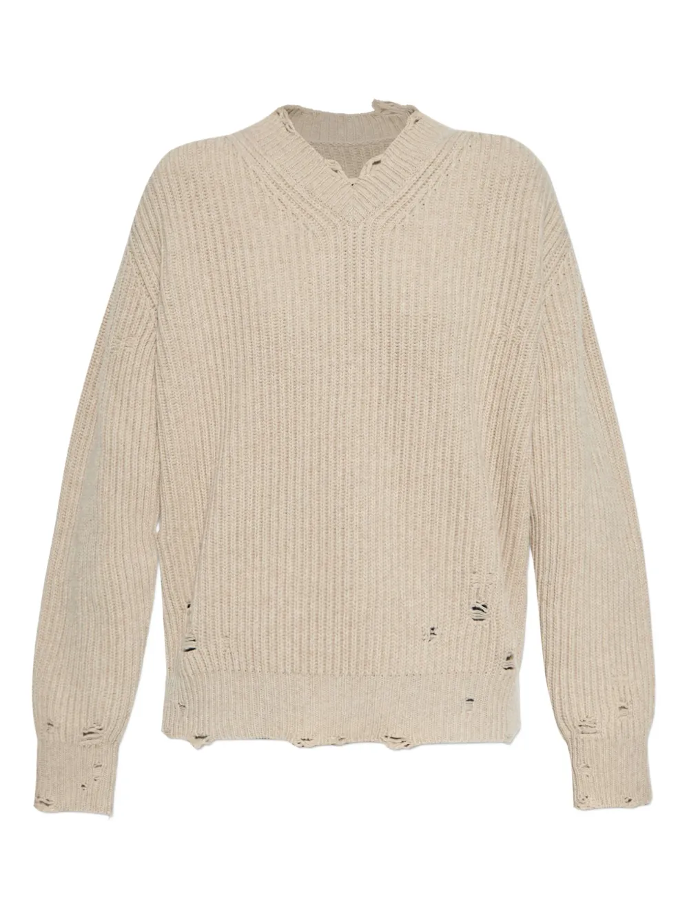 Tan sweater, front view