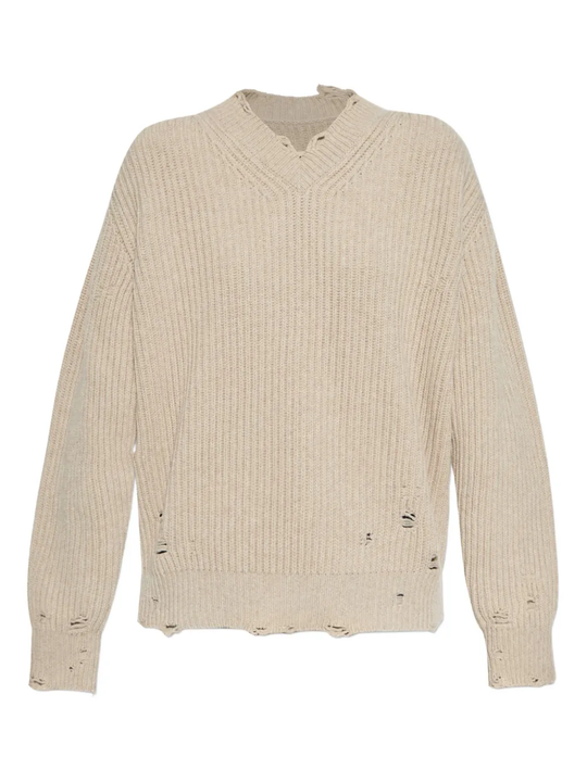 Tan sweater, front view