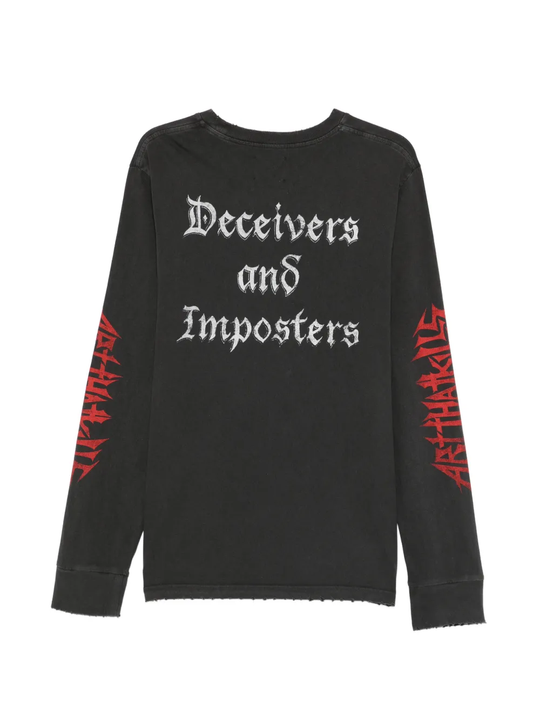 Black shirts, back view