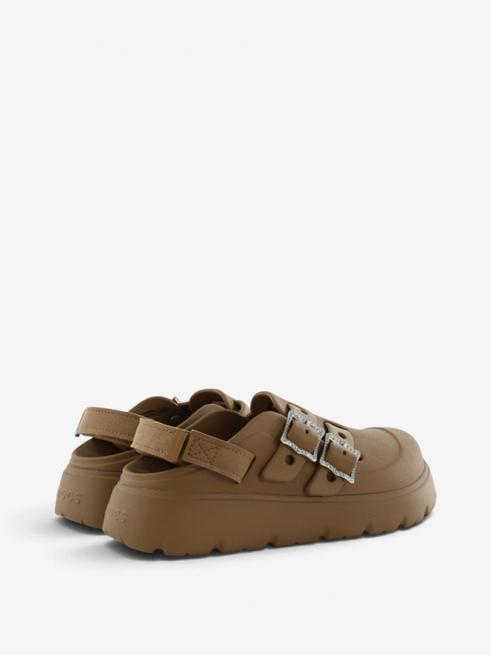 Brown shoes, back view