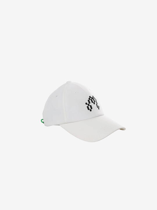 White hat, side view