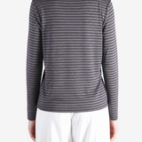 AURALEE - Women Soft Smooth Wool Stripe Jersey Long Sleeve Tee