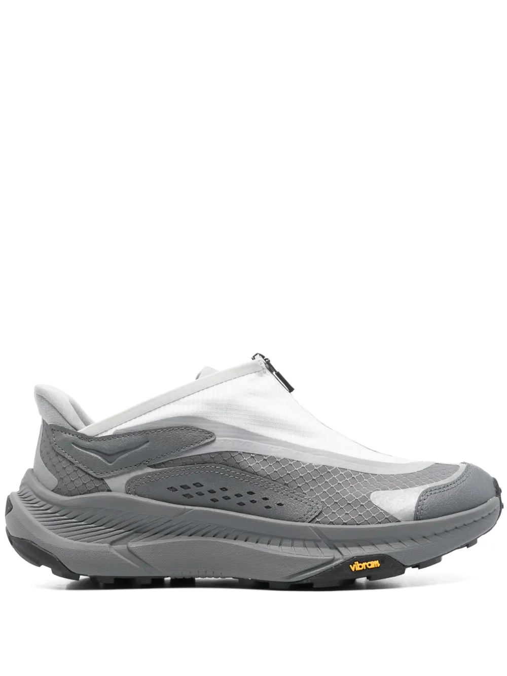 Grey sneakers, front view