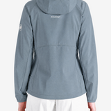 Grey jacket worn by a person, showing the jacket fit