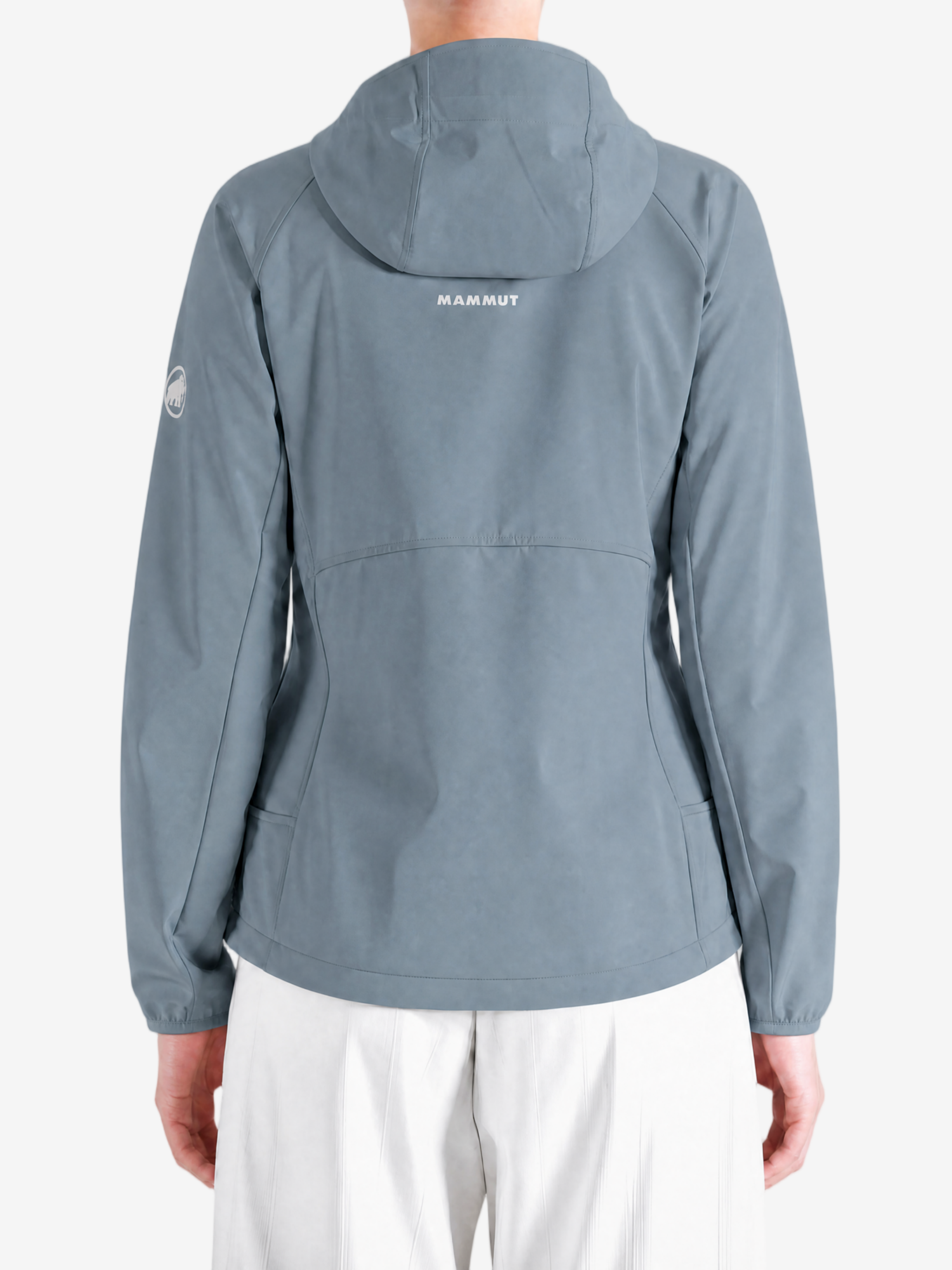 Grey jacket worn by a person, showing the jacket fit