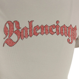 Close up of the white t-shirt, showing texture of the cotton fabric