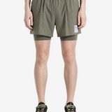 Green shorts, full body view