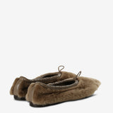 Brown flat, back view