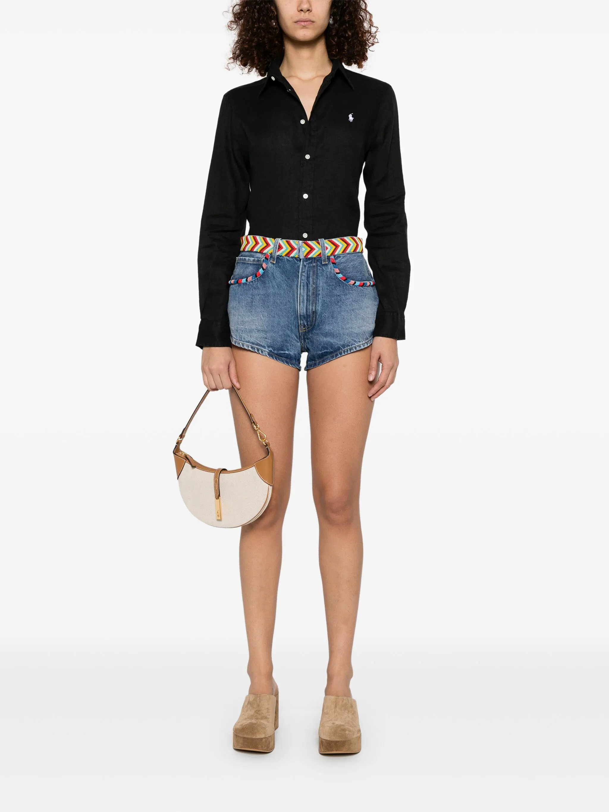 black shirt, full body view