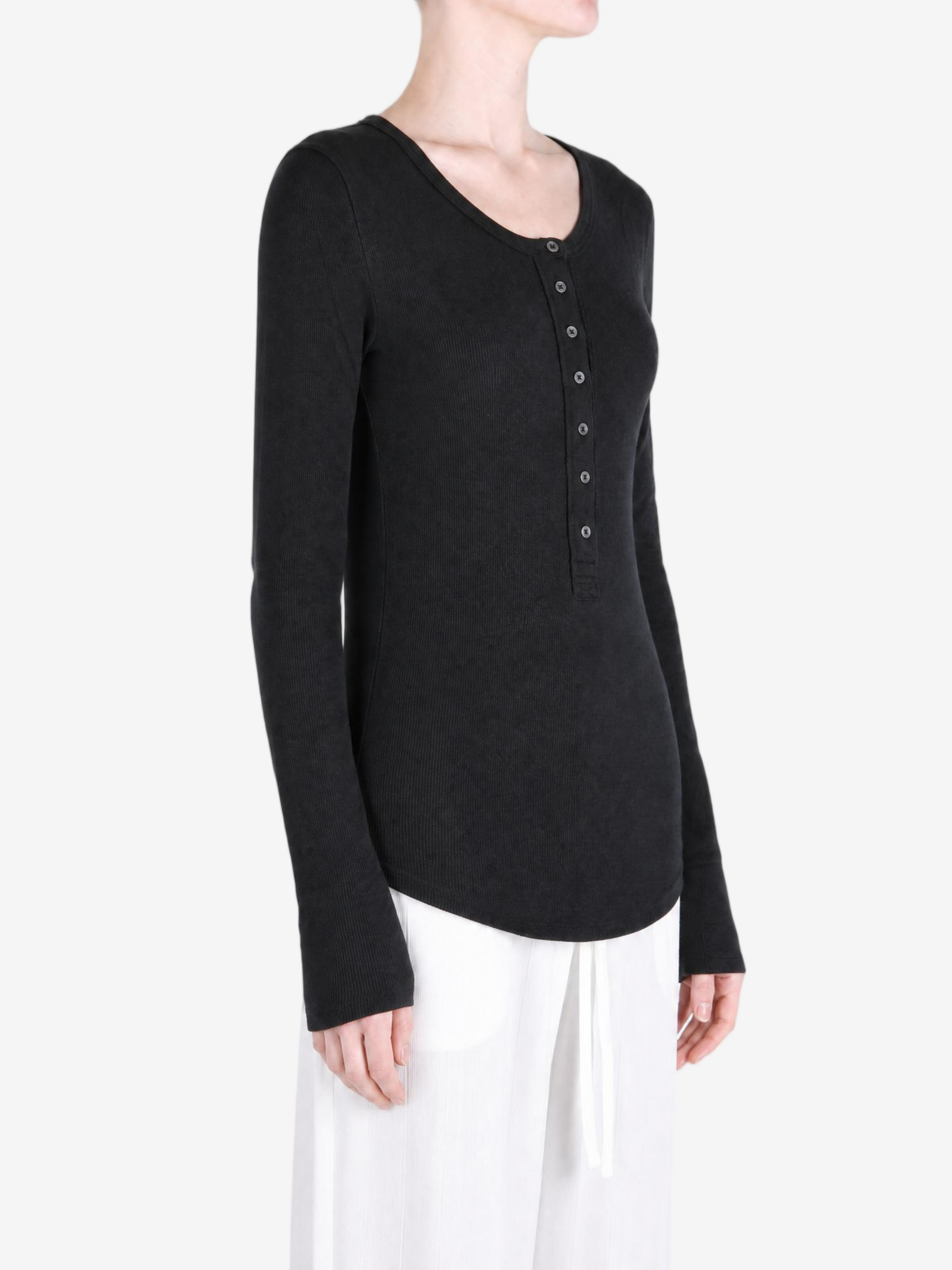 Black shirt, front view