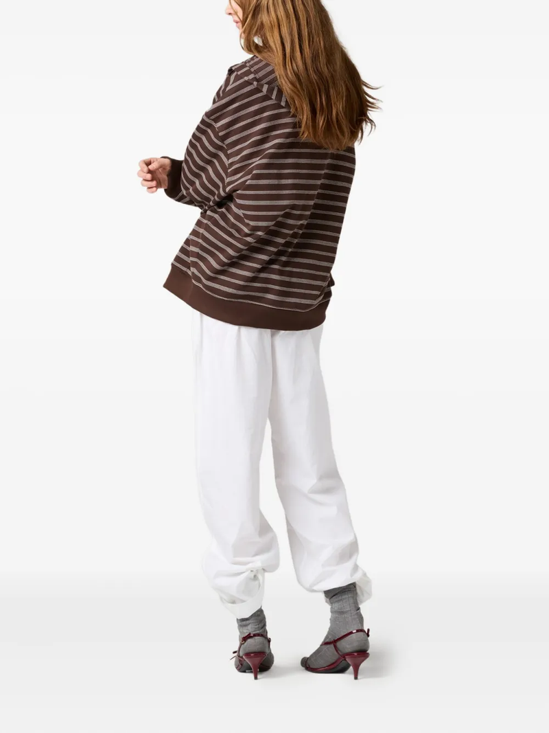 Brown hoodie, full body view