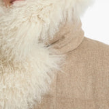 YVES SALOMON - Women Curly Shearling Collar Quilted Down Jacket