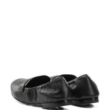 Black loafer, back view