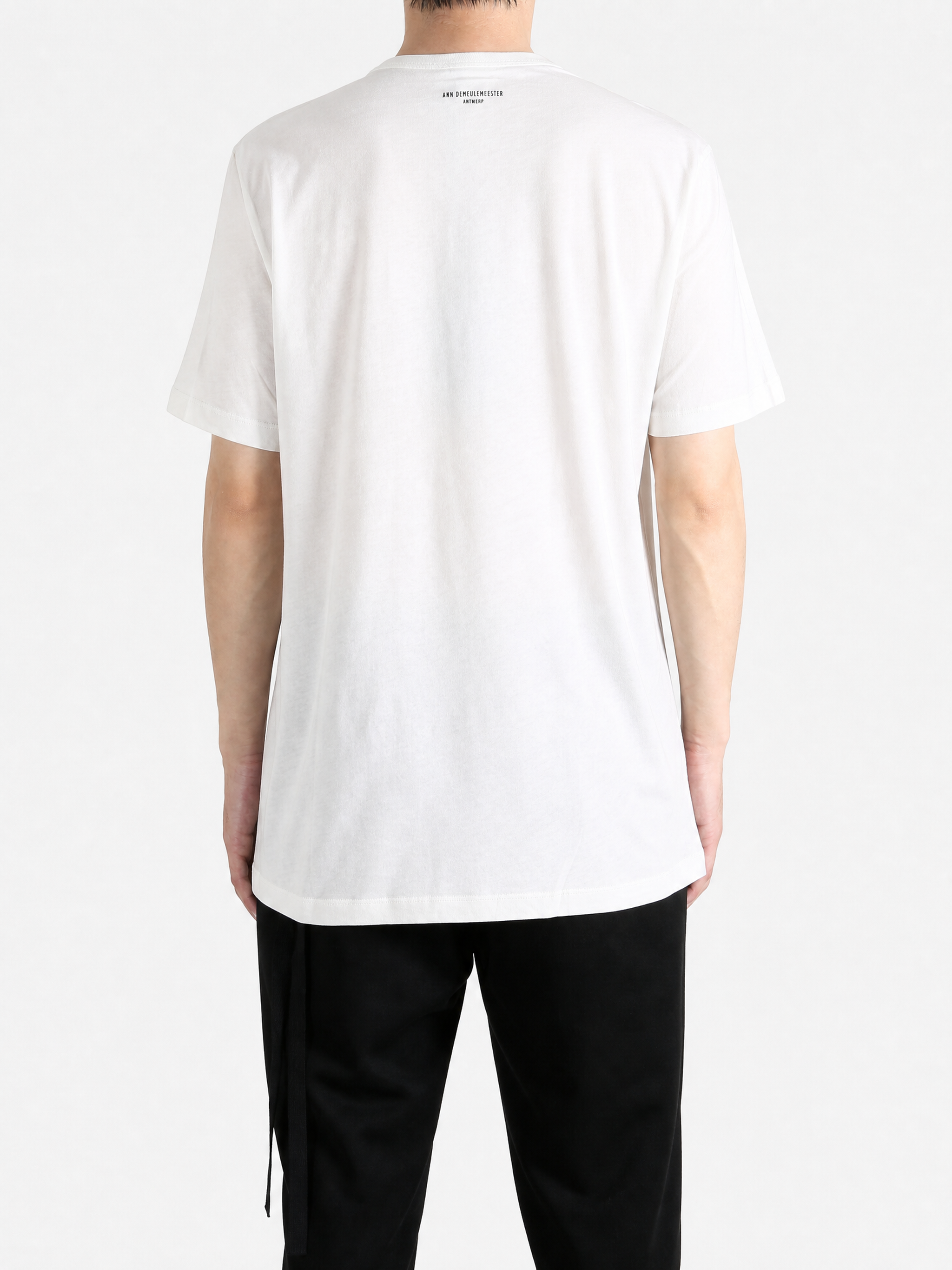 Tan t-shirt, full body view