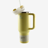 Yellow tumbler, side view