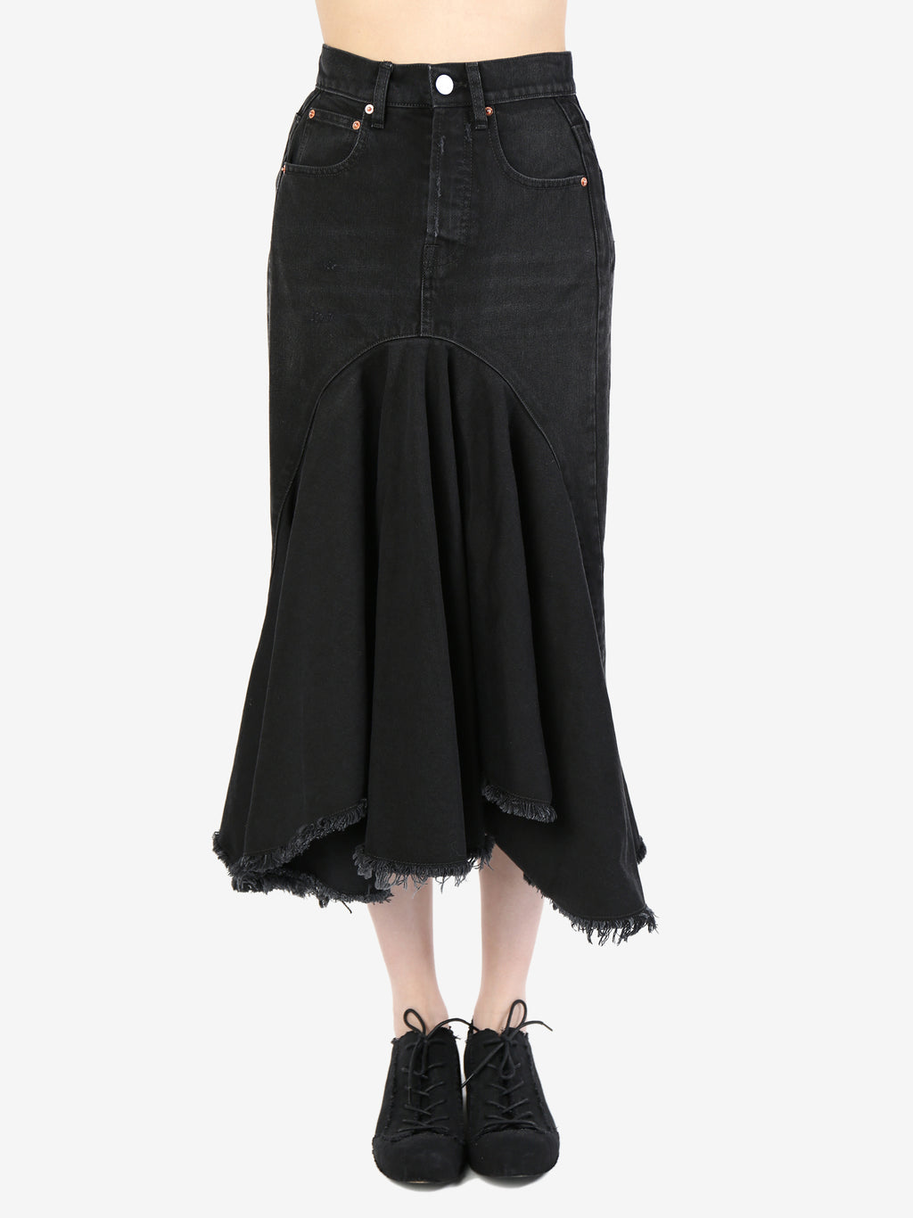 VETEMENTS - Women Denim Midi Skirt