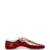 Red shoes, side view