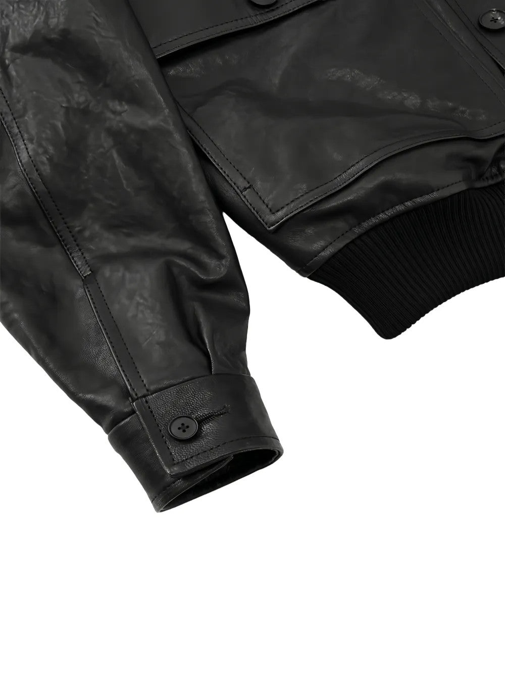Close up of Black jacket, showing detail