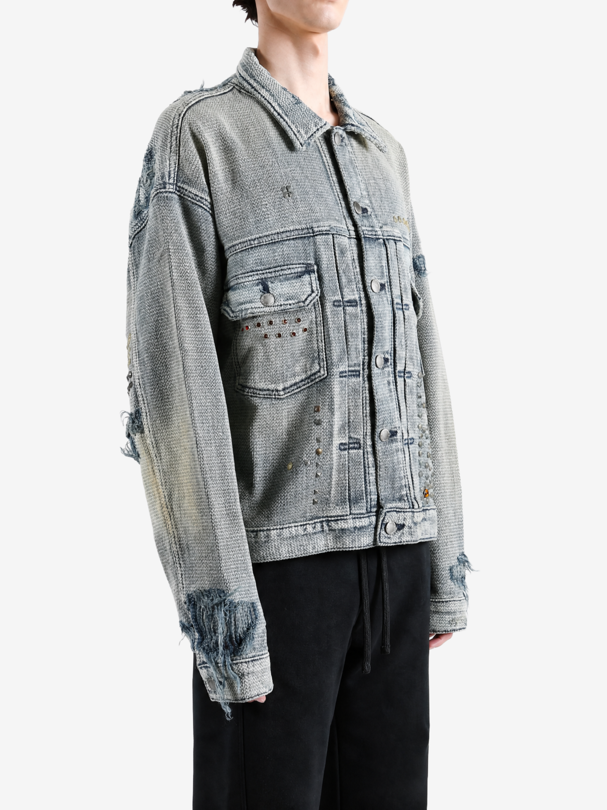 Grey jacket, full body view