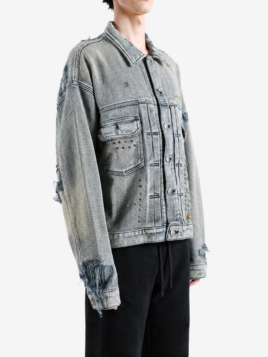 Grey jacket, full body view