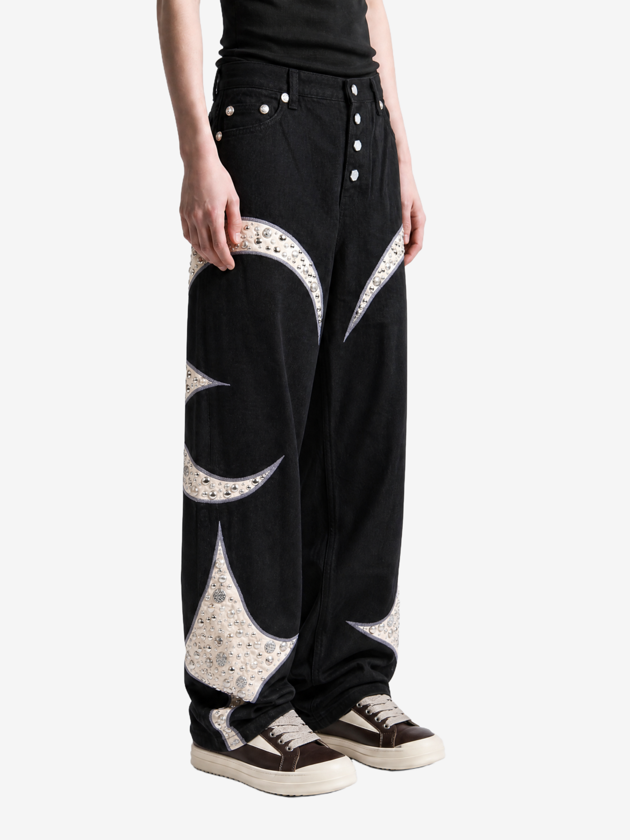 Black pants, full body view