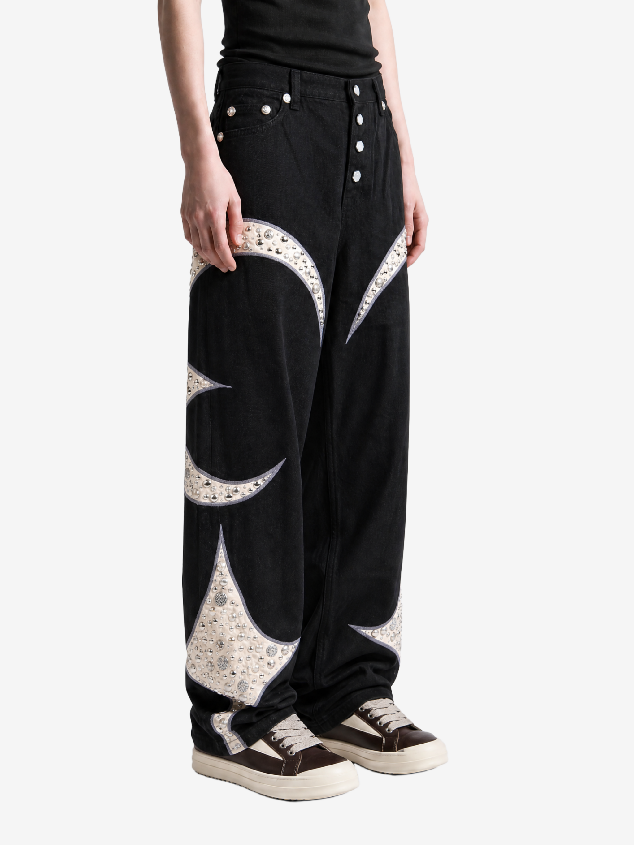 Black pants, full body view