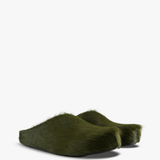 Green sandals, front view