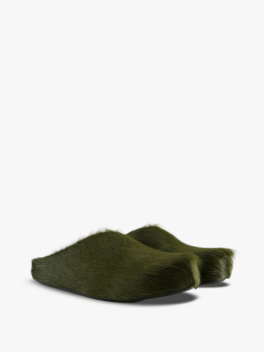 Green sandals, front view