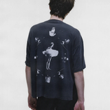 Black t-shirt, full body view