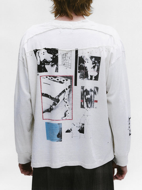 White t-shirt worn by a person, showing the shirt's fit