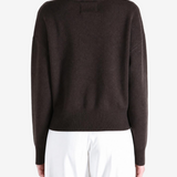 Brown knitwear, full body view