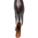 brown boots, top view