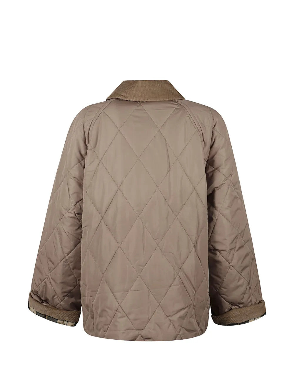 Tan jacket, back view