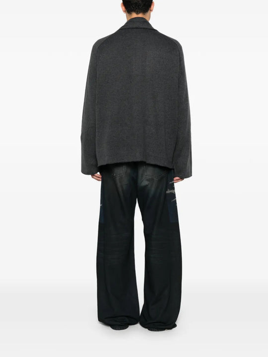 Grey knitwear, full body view