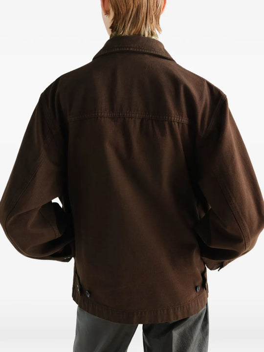 Brown jacket, full body view