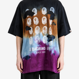 A BATHING APE - Men Color Camo Tie Dye Destroyed Multi Logo Relaxed Fit Tee