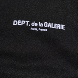 Close up of Black jacket, showing texture of the 100% polyester fabric