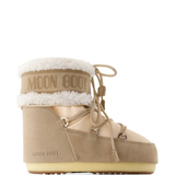 Tan boots, side view