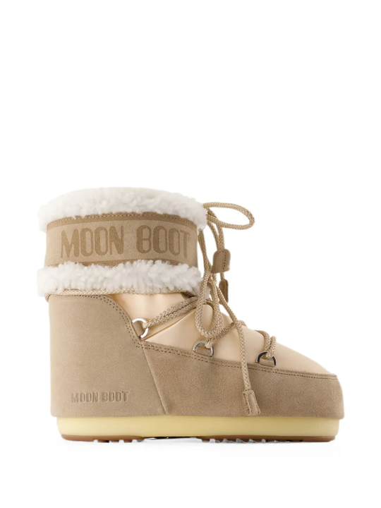 Tan boots, side view