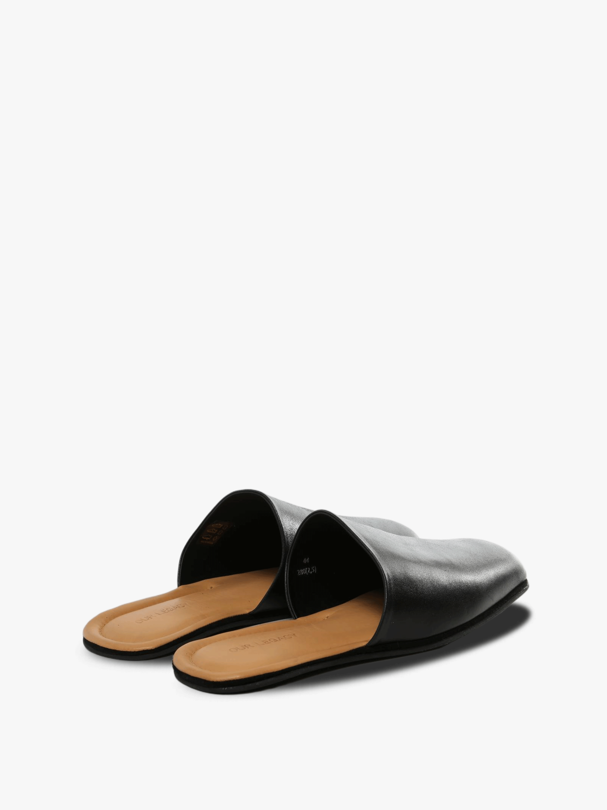 Black loafers-mules, side view